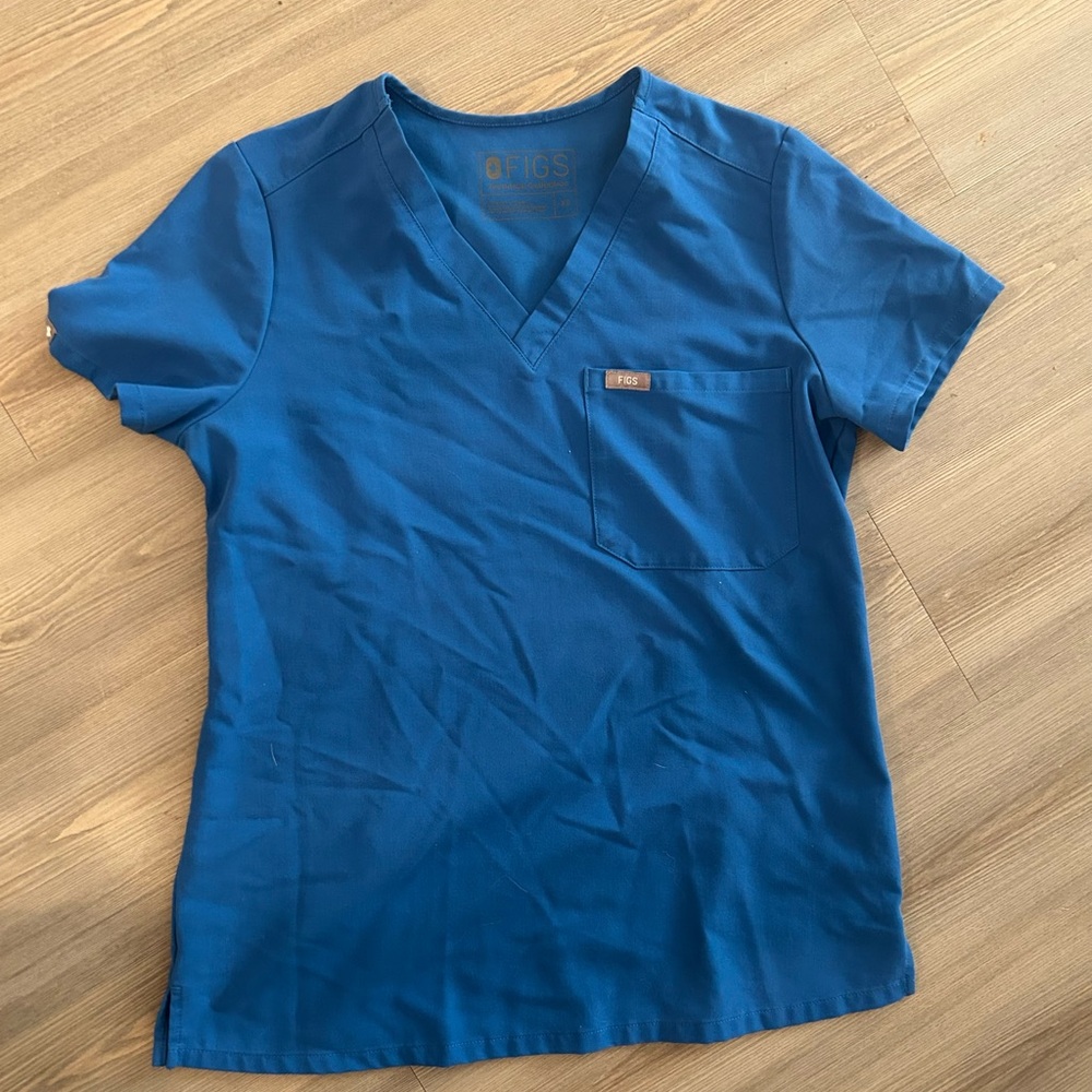 Figs XS Royal Blue Scrub Top